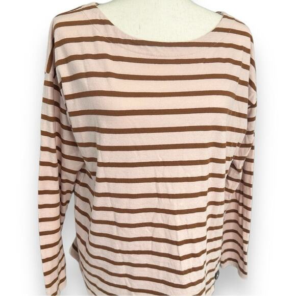 J.Jill - Striped Button Accent Crewneck Long Sleeve Top - Size Medium - Picture 8 of 11